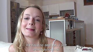 Povbitch Blonde slut came be useful to sweet creampie and go