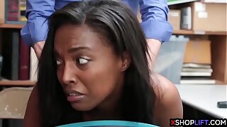 Leader ebony teen suspected and fucked by a pass in review cop